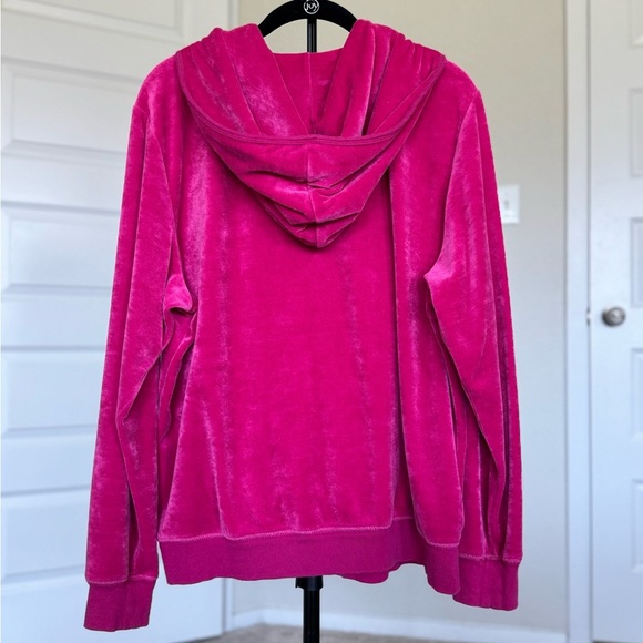 BCBG Pink Velour Hoodie - Size 1X -Great Condition - Picture 6 of 11
